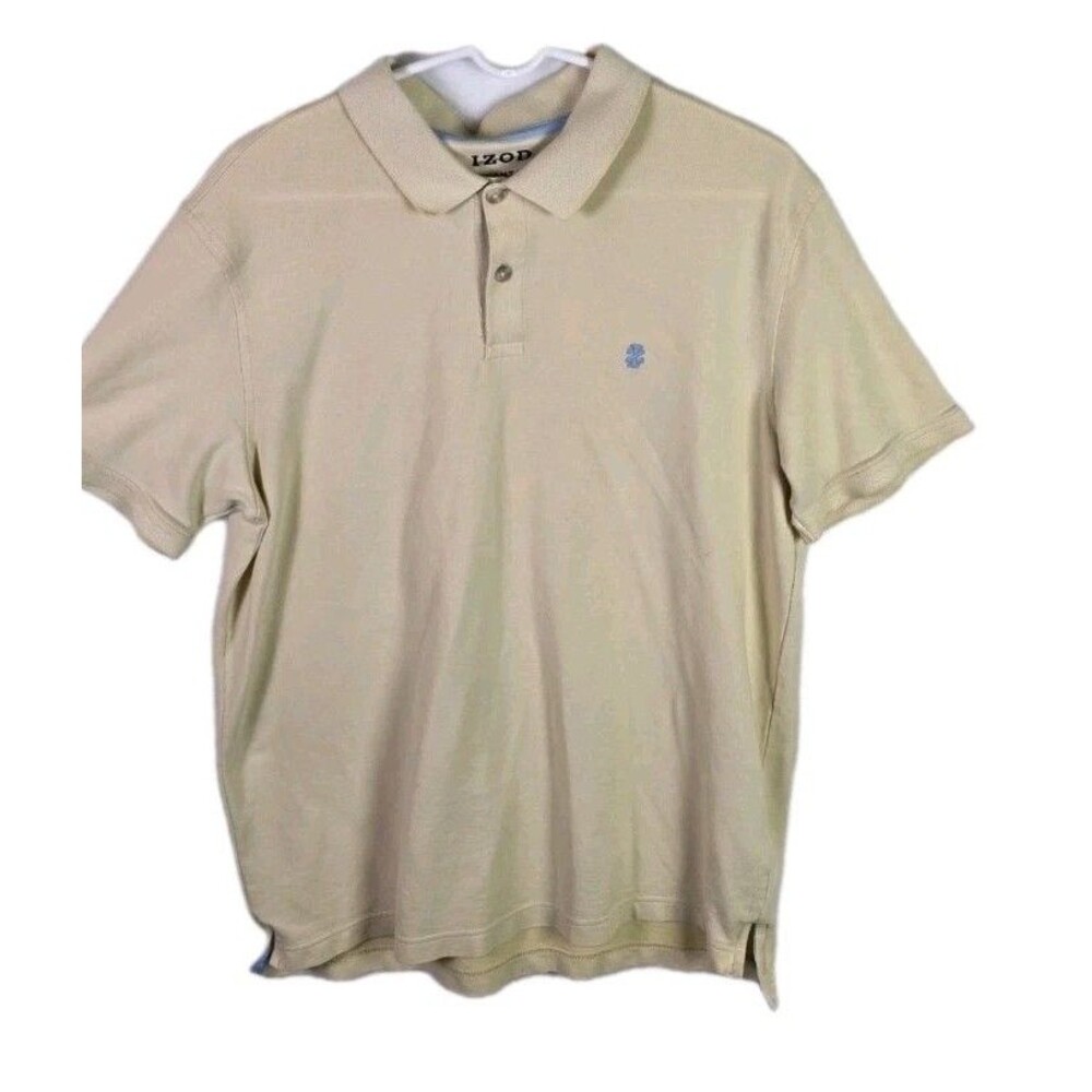 Izod Men's LargeYellow Advantage Performance‎ Stretch Short Sleeve Shirt